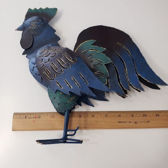 Beautiful Metal Chicken for Home Decor, Approx. 11" x 11" - Picture 5 of 6